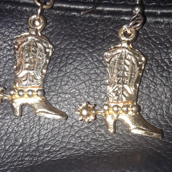 Pierced cowboy boot earrings. - Picture 2 of 5